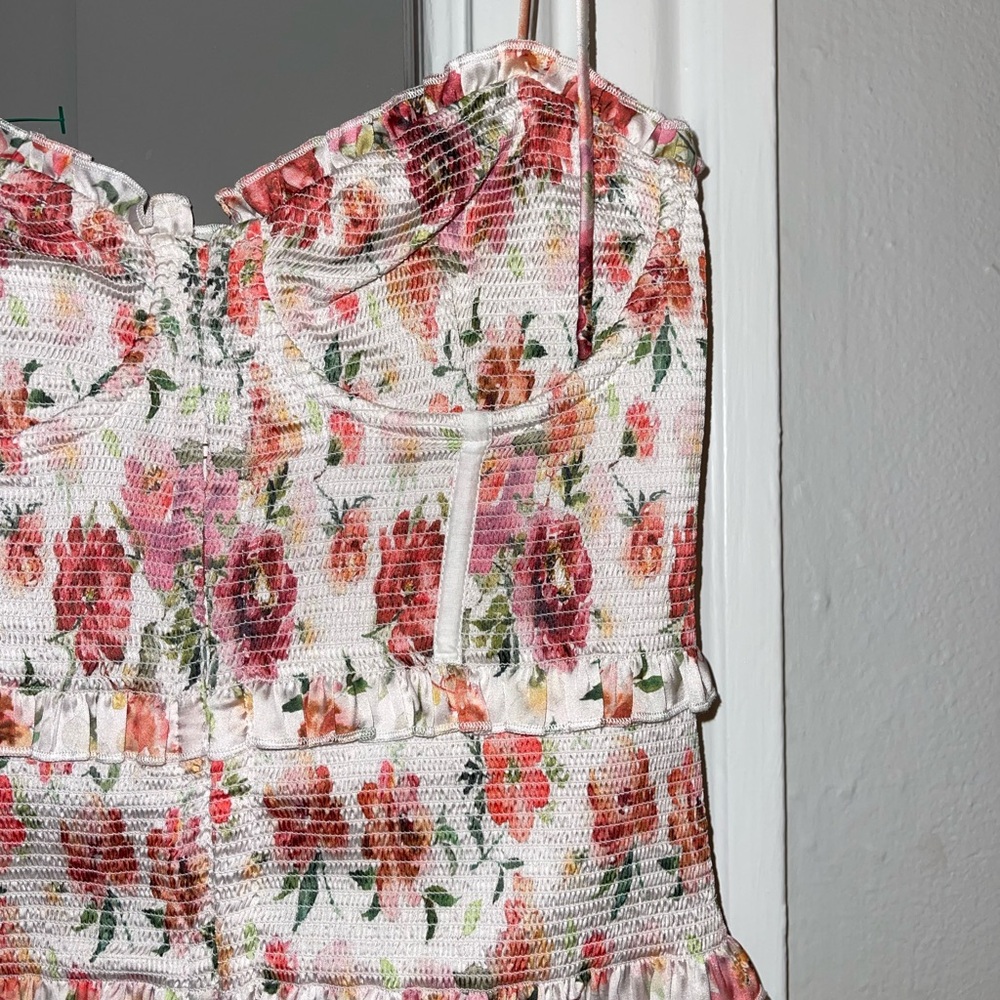 V. Chapman Floral Mini Dress - Pink and Cream - Picture 2 of 7